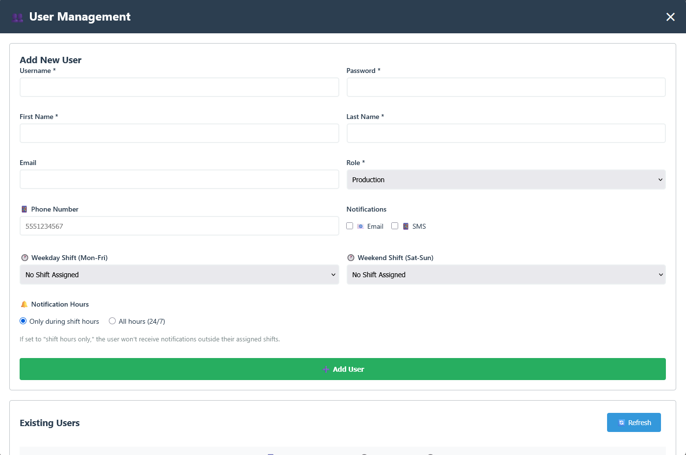 Andon User Management